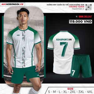 Mẫu quần áo bóng đá không logo Apex màu xanh két