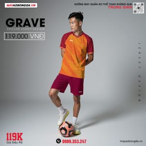 Mẫu quần áo đá bóng không logo Grave màu cam