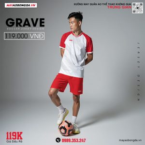 Mẫu quần áo bóng đá không logo Grave màu trắng