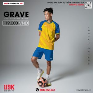 Mẫu quần áo bóng đá không logo Grave màu vàng