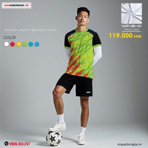 Mẫu quần áo bóng đá không logo Roar màu xanh lá đẹp