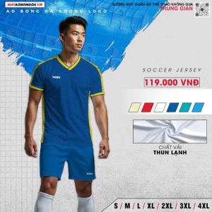 Mẫu quần áo đá bóng không logo Rush màu xanh bích
