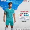 Mẫu quần áo bóng đá không logo Rush màu xanh ngọc