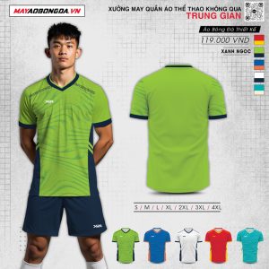 Mẫu quần áo đá bóng không logo Strive màu xanh lá