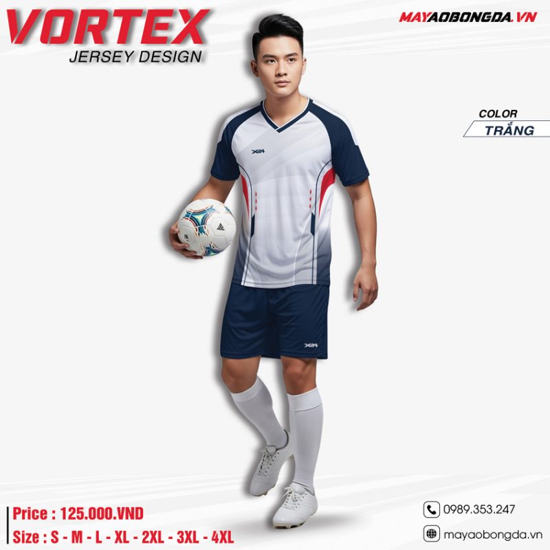 Áo Bóng Đá Không Logo Màu Trắng Vortex Jersey Design