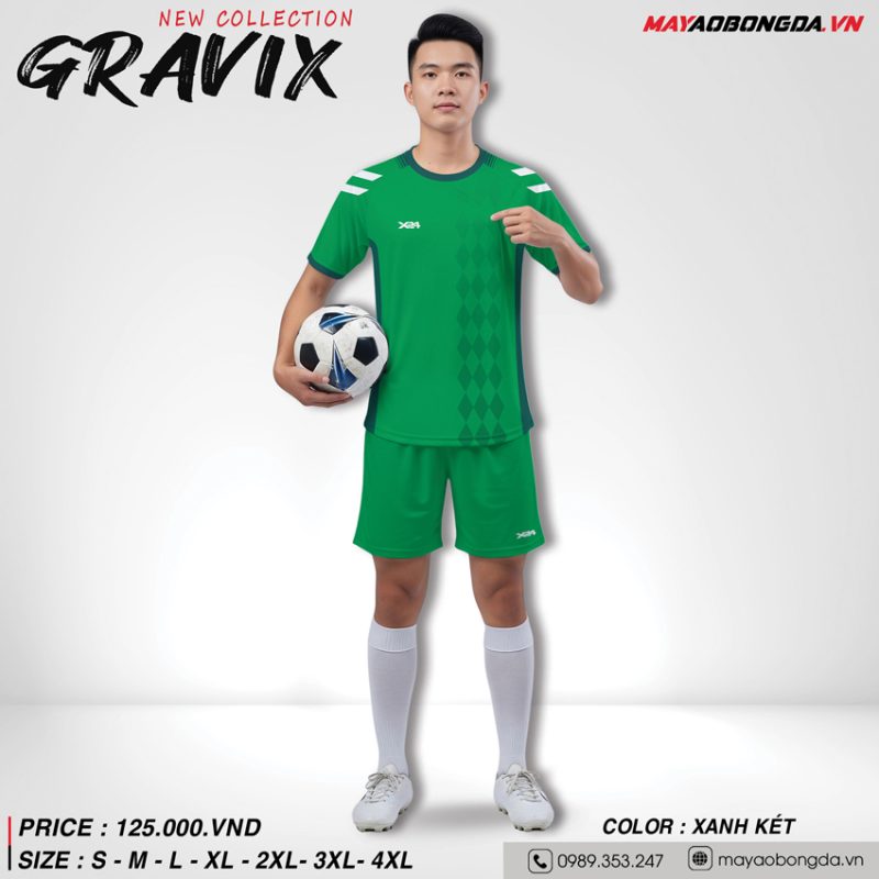 Áo Bóng Đá GRAVIX - Màu Xanh Két Năng Động