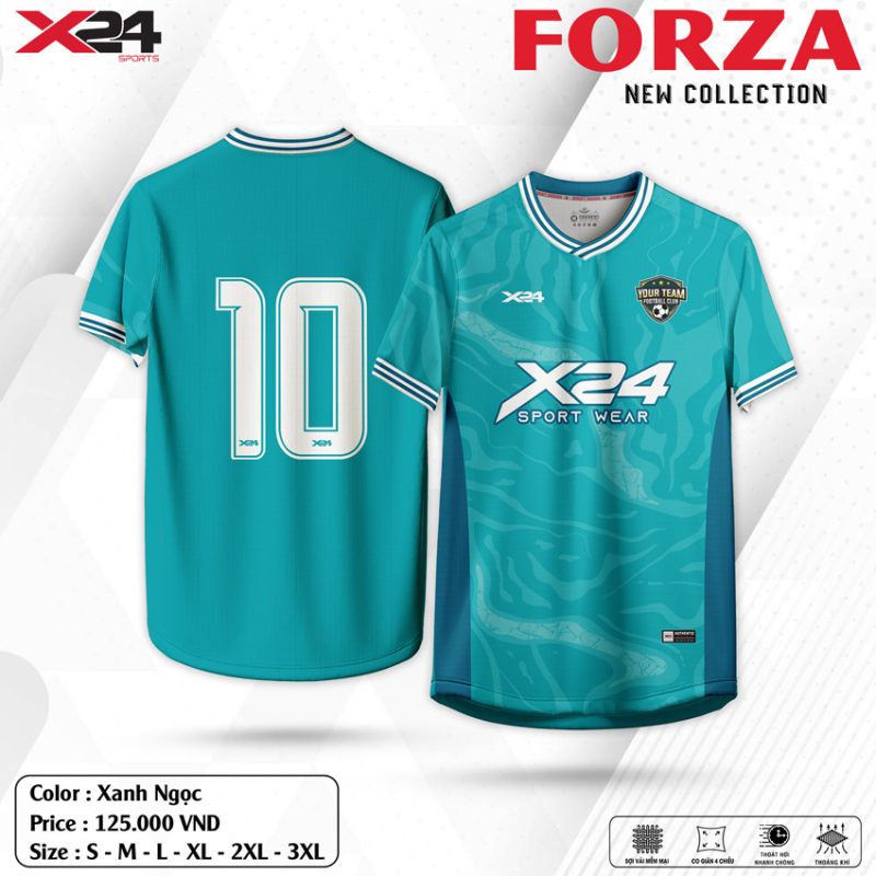 Áo Thể Thao Nam X24 FORZA Xanh Ngọc - BST Mới 2025