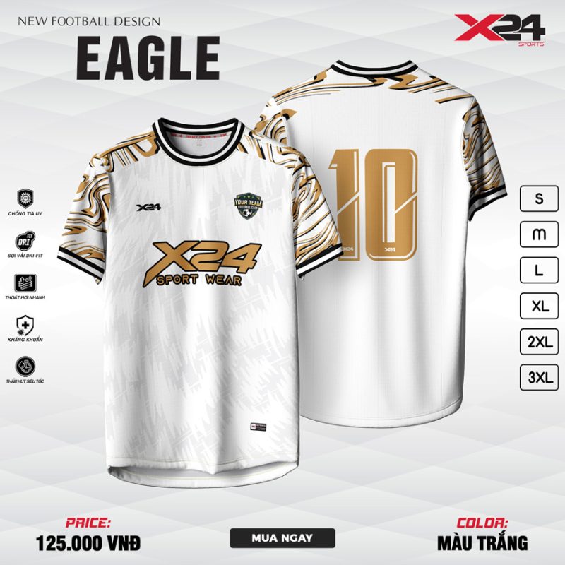 Áo Bóng Đá Không Logo Trắng EAGLE X24